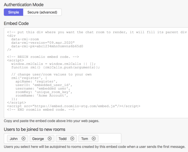 roomlio embed code
